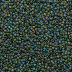 Toho Round Seed Bead 11/0 Transparent Matte Moss AB 19g Tube (180F)