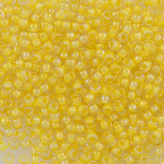 Toho Round Seed Bead 11/0 Inside Color Lined Yellow 2.5-inch Tube (192)