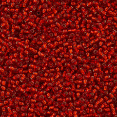 Toho Round Seed Bead 15/0 Silver Lined Ruby 2.5-inch Tube (25B)