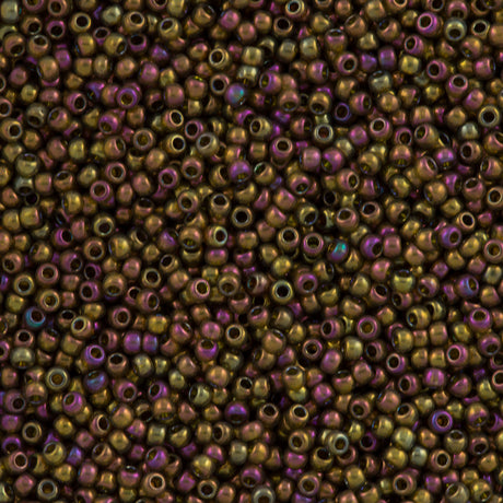 Toho Round Seed Bead 6/0 Dark Topaz Gold Luster 5.5-inch tube (459)