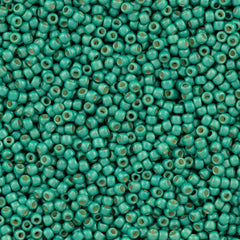 Toho Round Seed Bead 11/0 PermaFinish Matte Galvanized Satin Teal 2.5-inch Tube (561PFF)