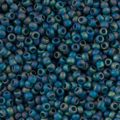 Toho Round Seed Bead 8/0 Transparent Matte Teal AB 2.5-inch tube (167BDF)
