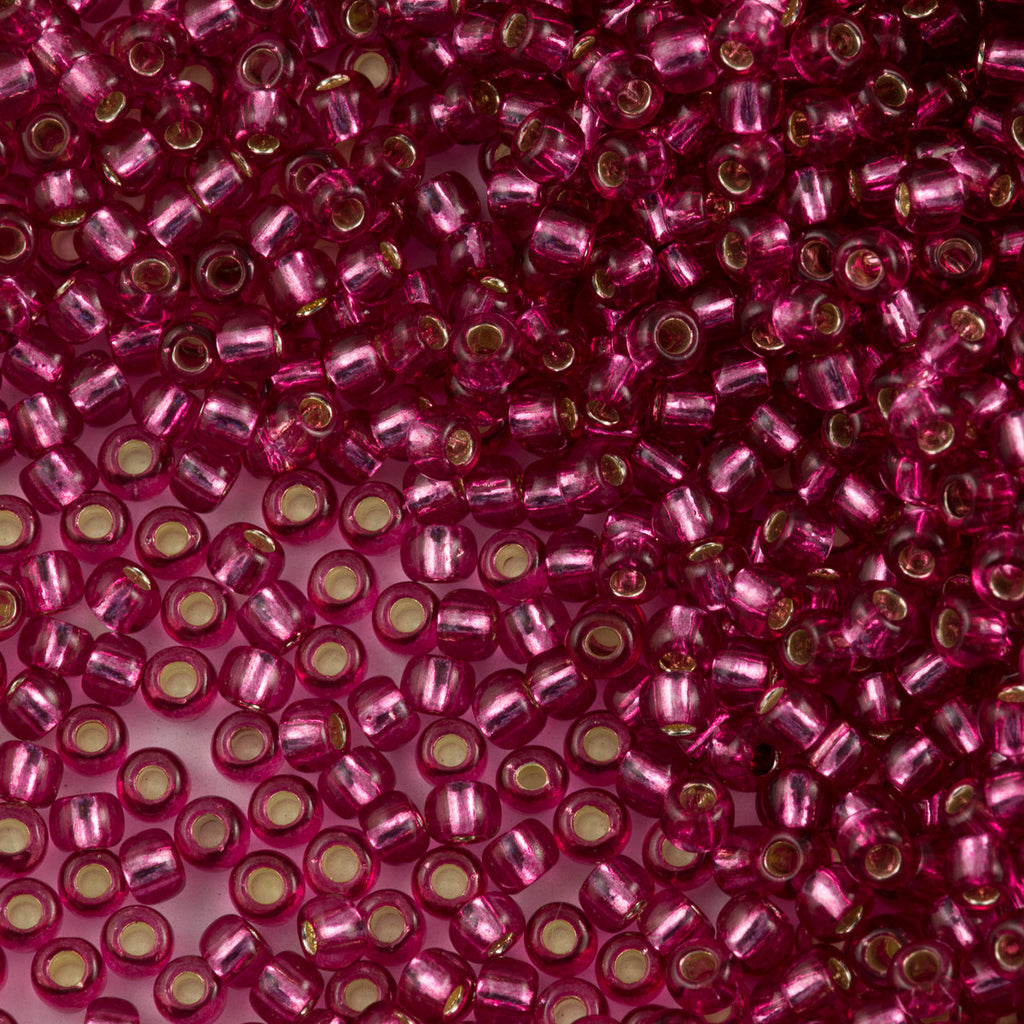 Toho Round Seed Bead 8/0 Silver Lined Mauve 5.5-inch tube (2218)