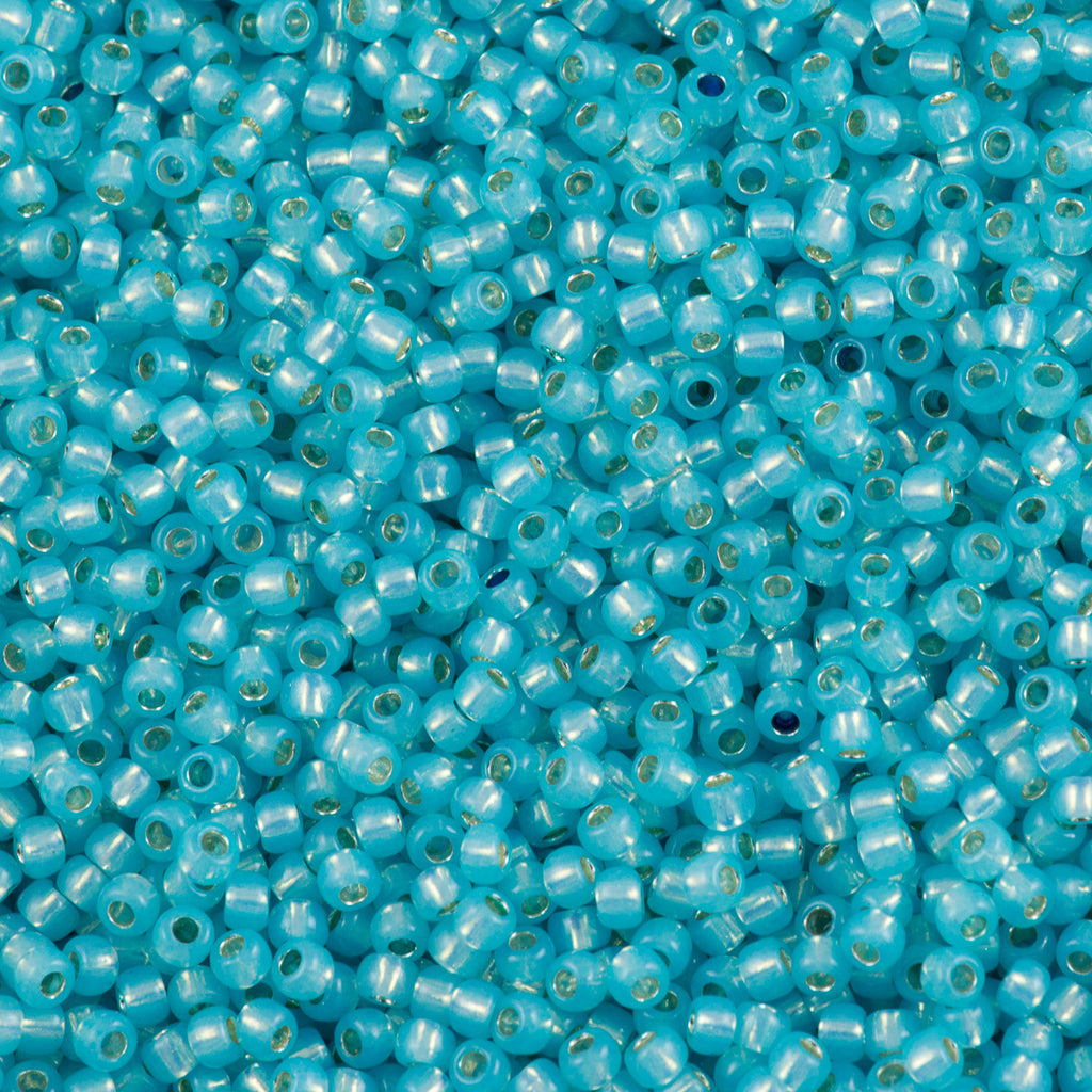 Toho ROUND 8/0 Seed Beads SILVER LINED FROSTED DARK AQUA (2.5 tube)