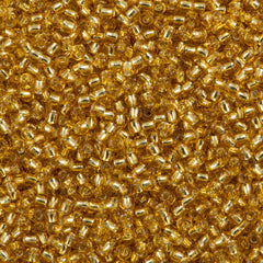 Toho Round Seed Bead 15/0 Silver Lined Medium Gold 2.5-inch Tube (22B)