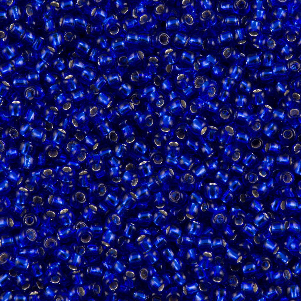 50g toho Round Seed Bead 8/0 Silver Lined Cobalt (28)
