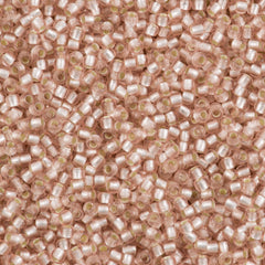 Toho Round Seed Bead 8/0 Silver Lined Transparent Matte Champagne 5.5-inch tube (31F)