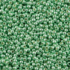 Toho Round Seed Bead 15/0 Permanent Finish Galvanized Mint Green 2.5-inch Tube (570PF)