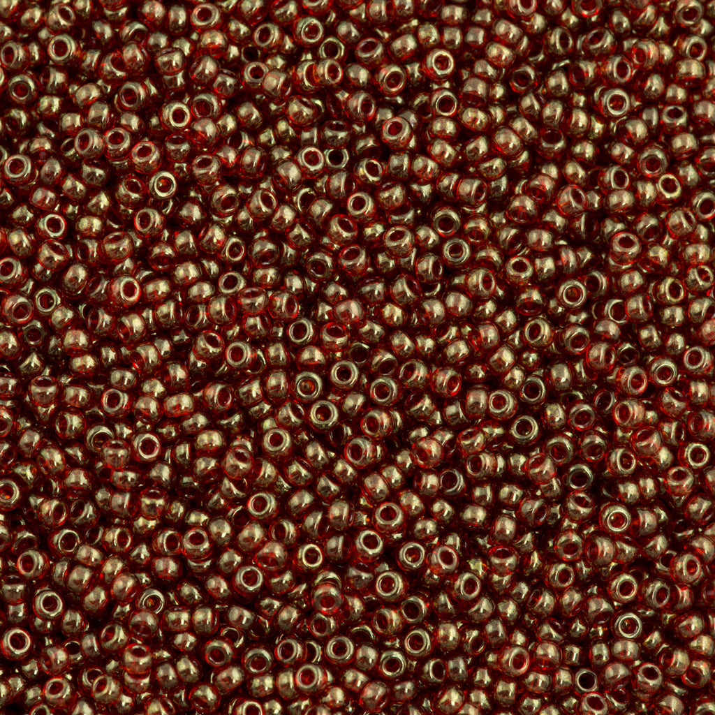 Miyuki Round Seed Bead 11/0 Dark Red Gold Luster 22g Tube (309)