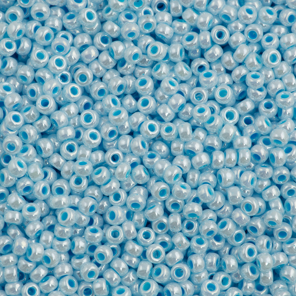 Miyuki Round Seed Bead 8/0 Opaque Turquoise Glazed Luster 22g Tube (2470)