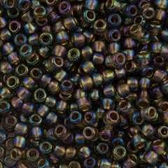50g Toho Round Seed Bead 8/0 Inside Color Lined Gold Grey (999)