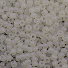 Toho Hybrid Round Seed Bead 6/0 Crystal Sueded 5.5-inch tube (Y610)