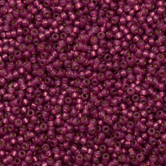 50g Miyuki Round Seed Bead 11/0 Duracoat Silver Lined Dyed Peony Pink (4247)
