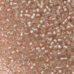 50g Toho Round Seed Bead 8/0 Matte Silver Lined Champagne AB (2031F)