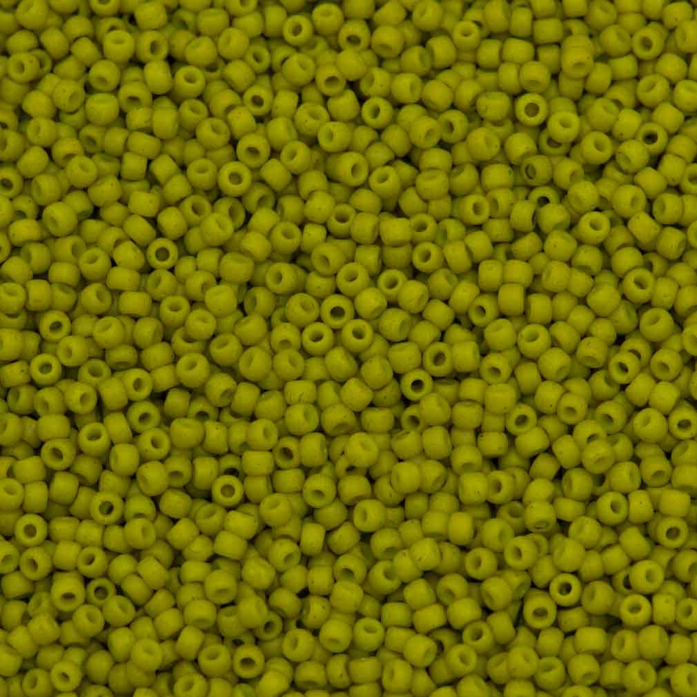 Toho Round Seed Bead 11/0 Semi-Glazed Lemongrass 2.5-inch Tube (2600F)