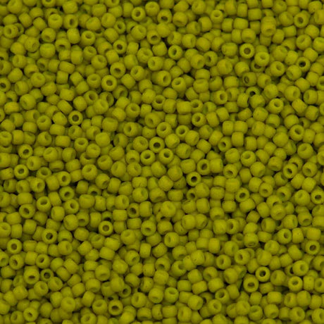 Toho Round Seed Bead 11/0 Semi-Glazed Lemongrass 2.5-inch Tube (2600F)