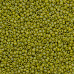 Toho Round Seed Bead 11/0 Semi-Glazed Lemongrass AB 2.5-inch Tube (2630F)