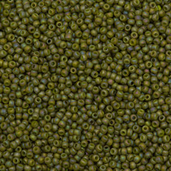 Toho Round Seed Bead 11/0 Semi-Glazed Olive AB 2.5-inch Tube (2631F)