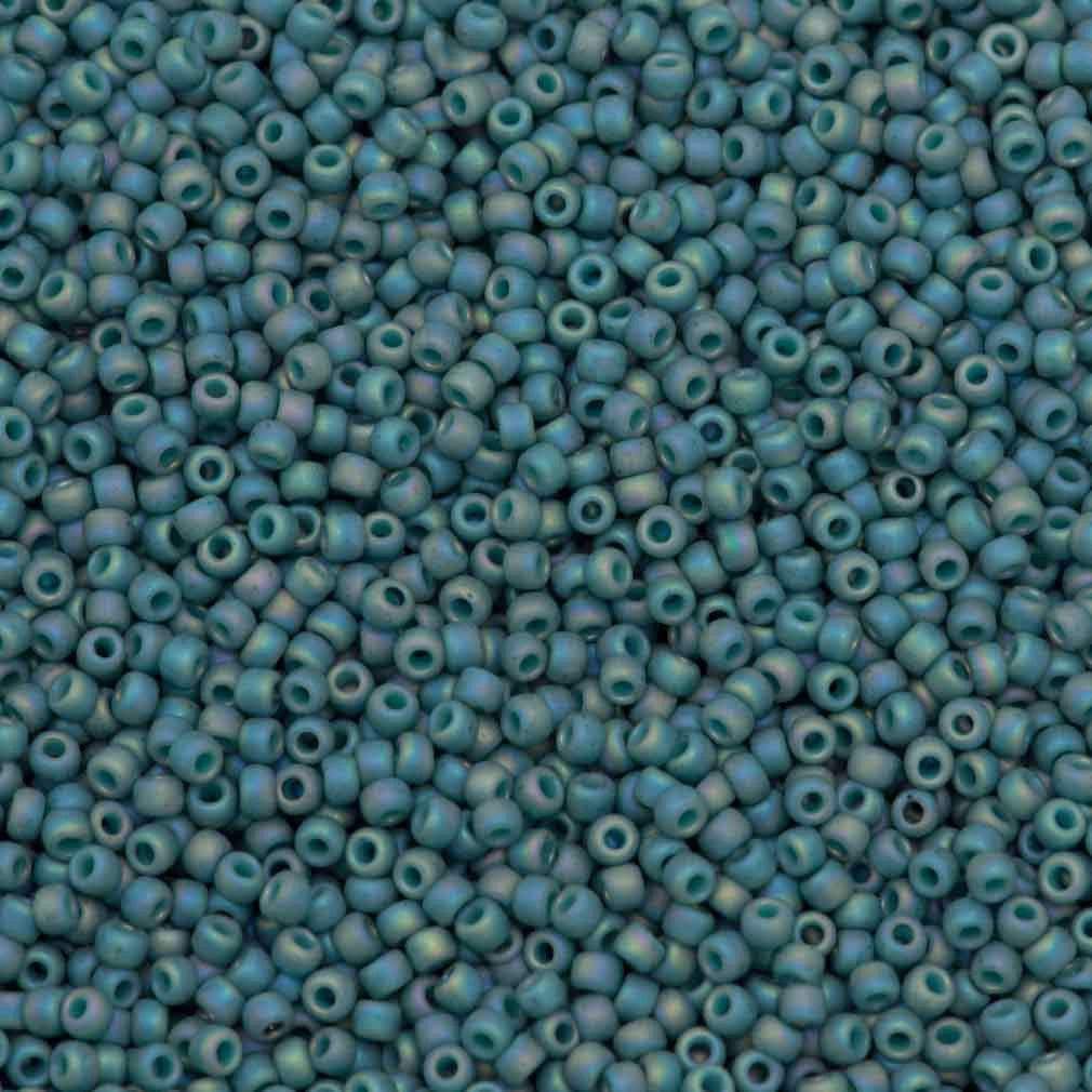 Toho Round Seed Bead 11/0 Semi-Glazed Turquoise AB 2.5-inch Tube (2634F)