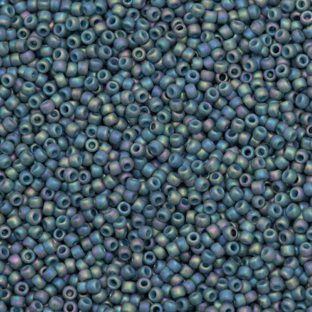 Toho Round Seed Bead 11/0 Semi-Glazed Blue Fog AB 2.5-inch Tube (2635F)