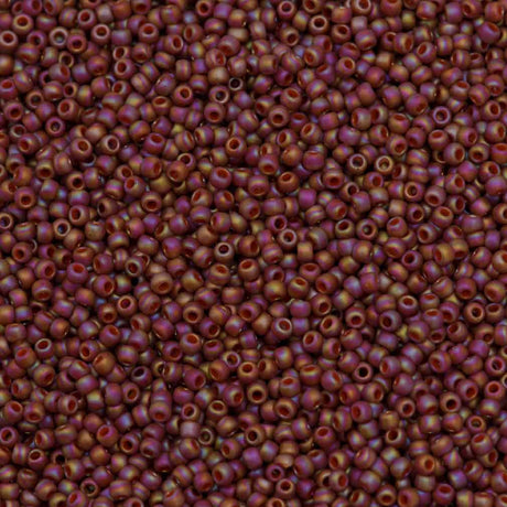 Toho Round Seed Bead 11/0 Semi-Glazed Burnt Orange AB 2.5-inch Tube (2640F)