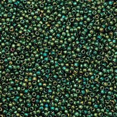 50g Toho Round Seed Bead 11/0 Higher Metallic Green Iris (507)