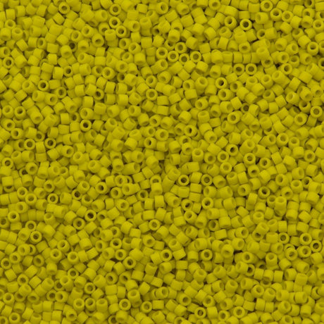 Miyuki Delica Seed Bead 11/0 Matte Opaque Glazed Citron 2-inch Tube DB2283