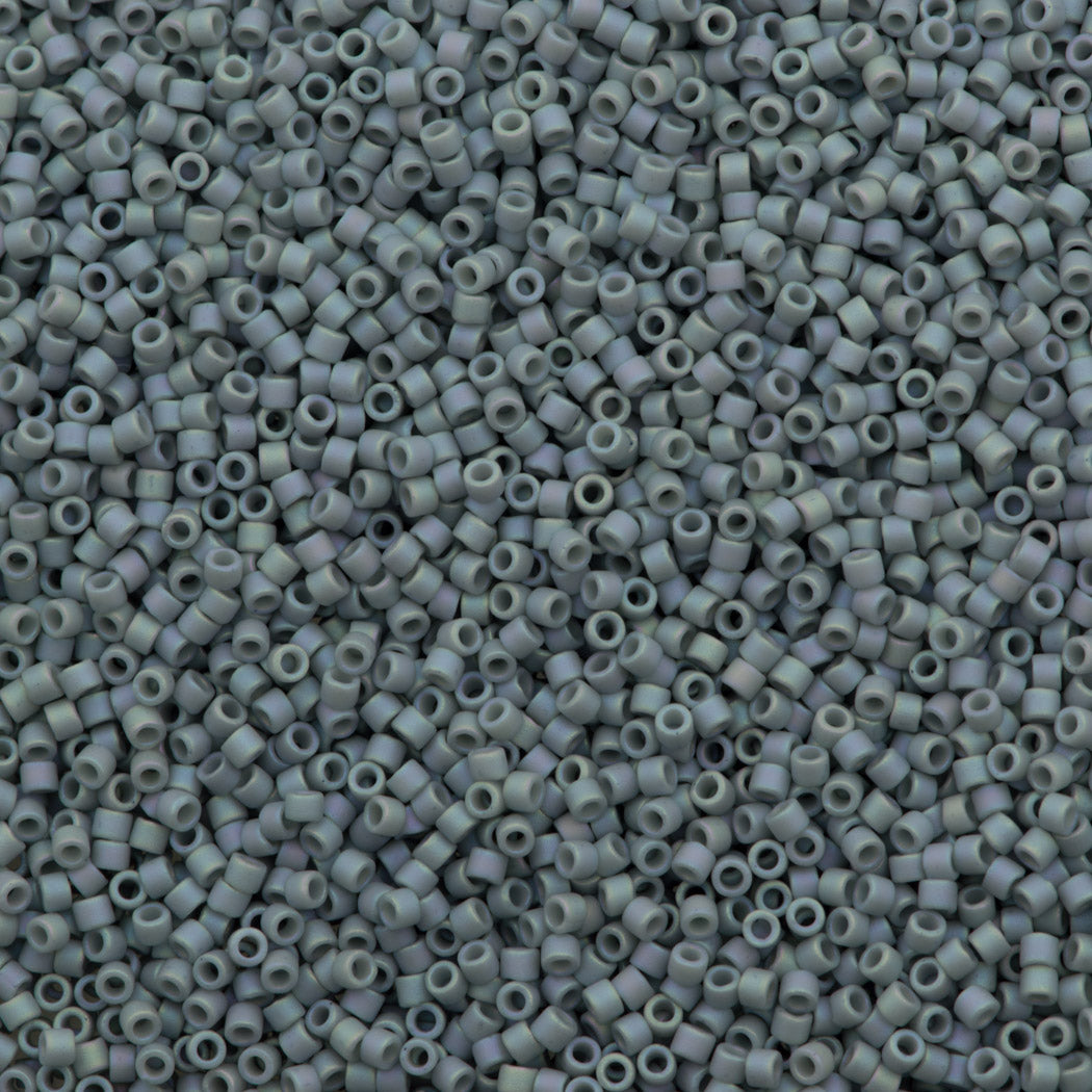 Miyuki Delica Seed Bead 11/0 Matte Opaque Glazed Shark Fin AB 2-inch Tube DB2320