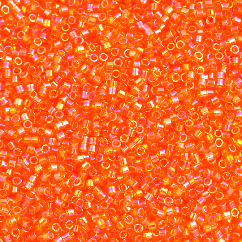 25g Miyuki Delica Seed Bead 11/0 Transparent Orange AB DB151