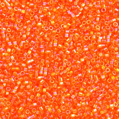 Miyuki Delica Seed Bead 11/0 Transparent Orange AB 2-inch Tube DB151