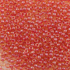 Toho Round Seed Bead 11/0 Amber Inside Color Lined Raspberry (365)
