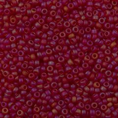 Miyuki Round Seed Bead 11/0 Matte Transparent Ruby AB 22g Tube (141FR)