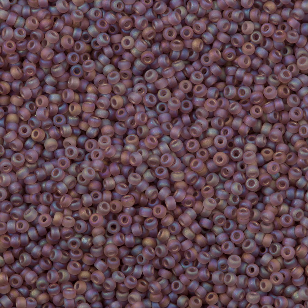 Miyuki Round Seed Bead 11/0 Matte Transparent Amethyst AB 22g Tube (142FR)