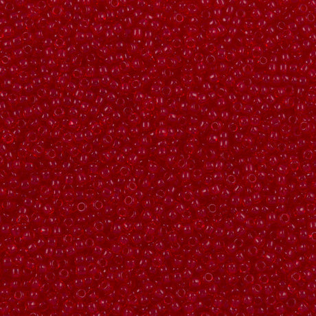 Toho Round Seed Bead 11/0 Transparent Ruby 2.5-inch Tube (5B)