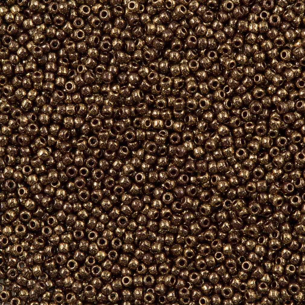 50g Toho Round Seed Beads 11/0 Gilded Marble Brown (1705)