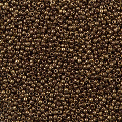 Toho Round Seed Bead 11/0 Gilded Marble Brown 2.5-inch Tube (1705)