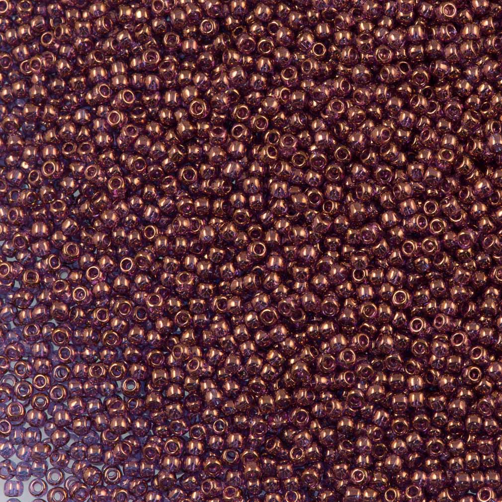 50g Toho Round Seed Bead 11/0 Transparent Gold Luster Lilac (202)