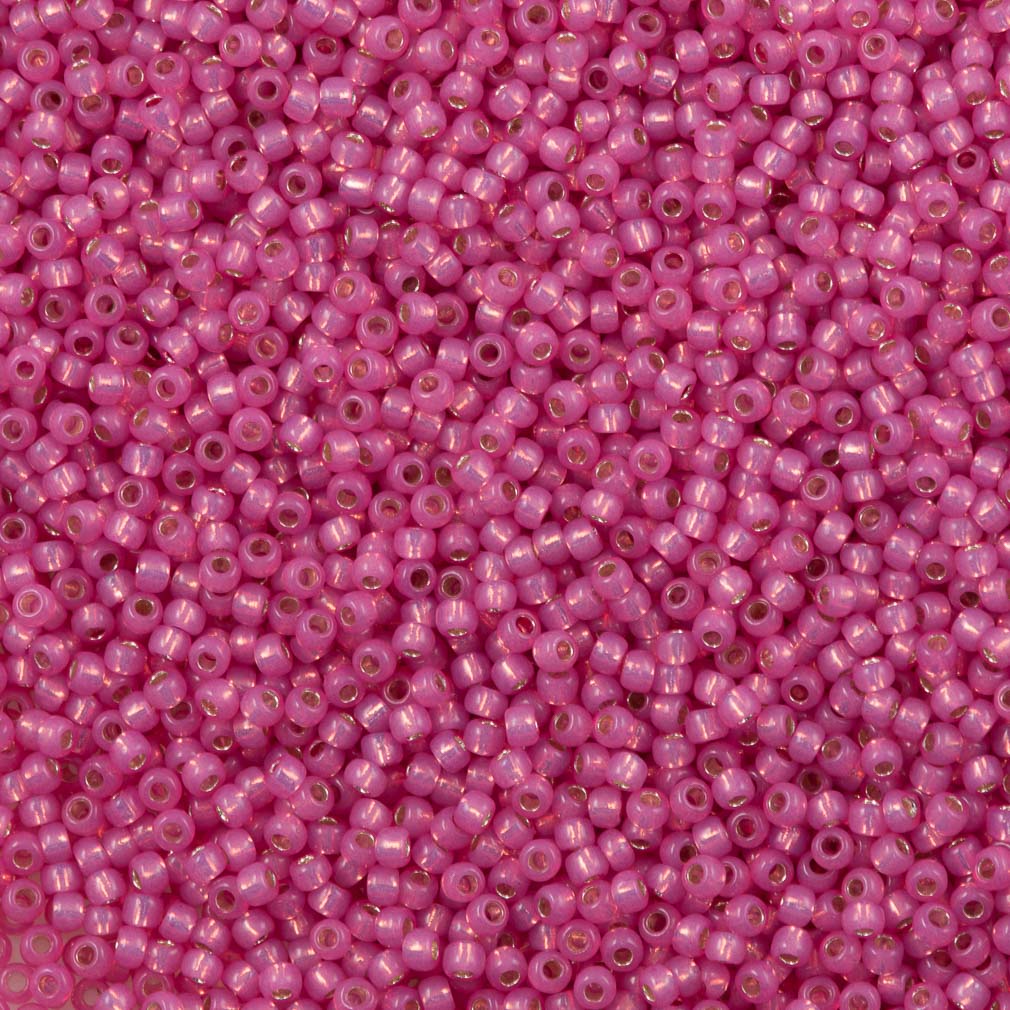 50g Toho Round Seed Bead 11/0 Silver Lined Ceylon Pink (2106)