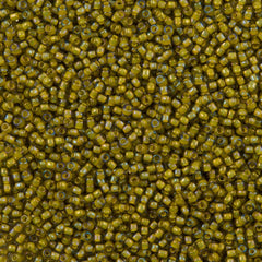 50g Toho Round Seed Beads 11/0 Inside Color Lined Yellow Green (246)