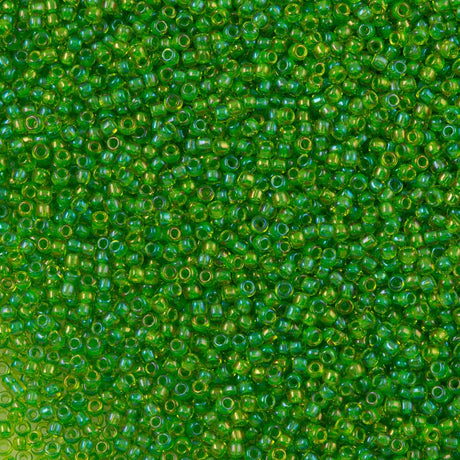 50g Toho Round Seed Beads 11/0 Jonquil Inside Color Lined Shamrock (306)