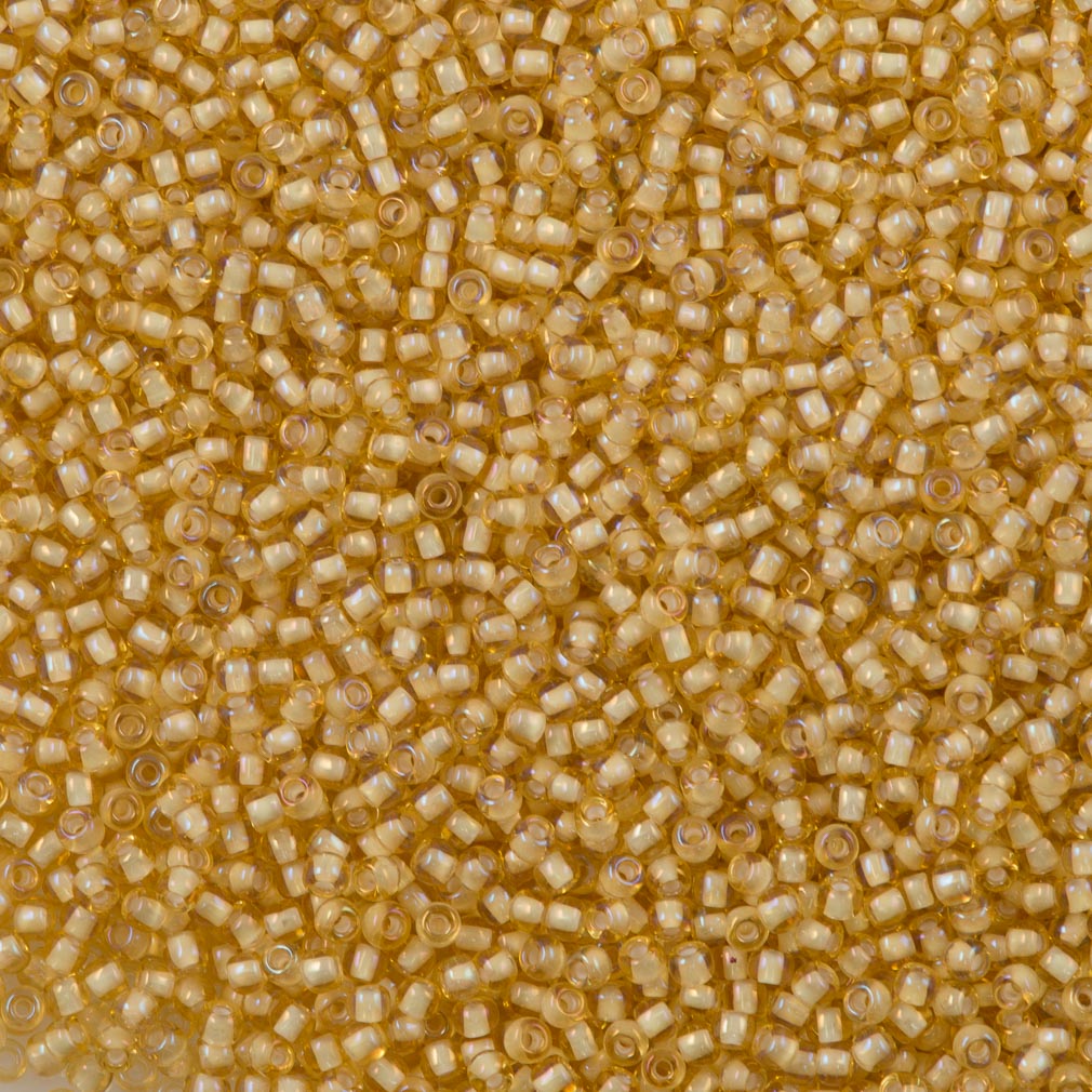 50g Toho Round Seed Bead 11/0 White Lined Buttercup (948)