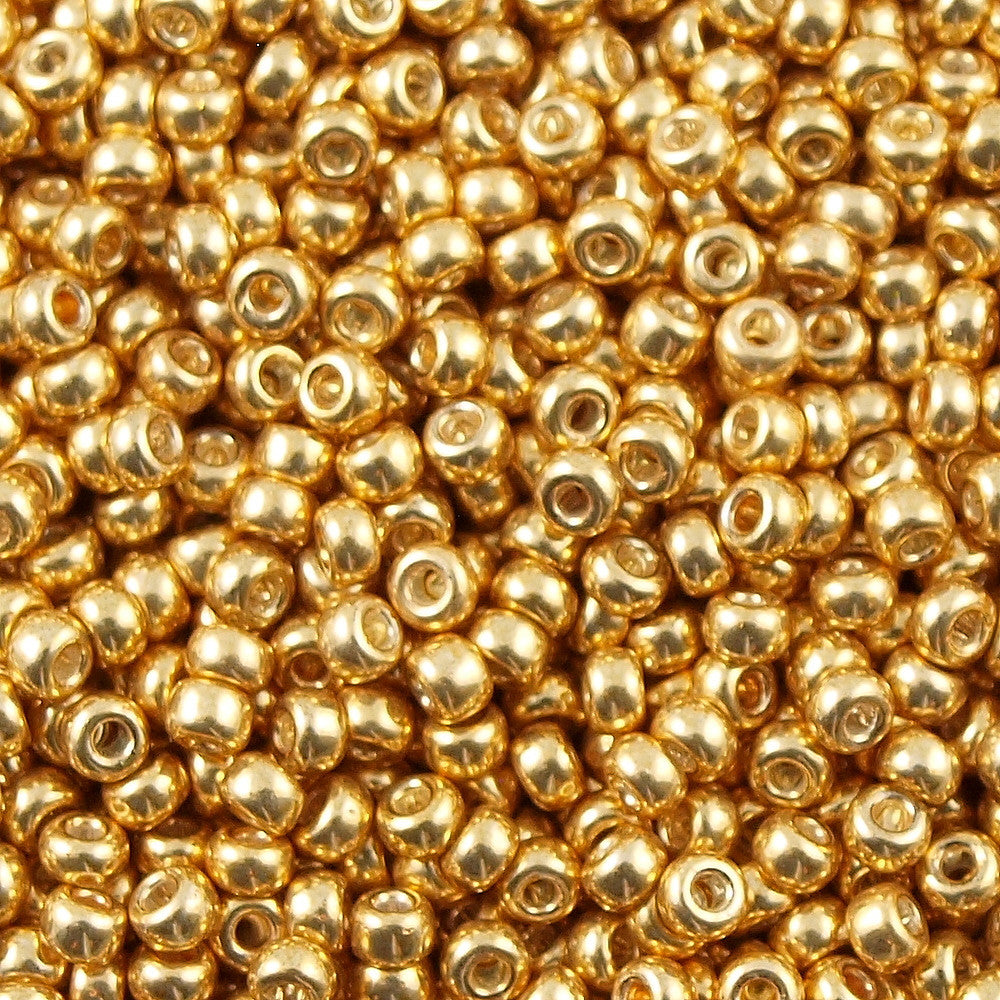 Miyuki ROUND 8/0 Seed Beads GALVANIZED GOLD (5” tube)
