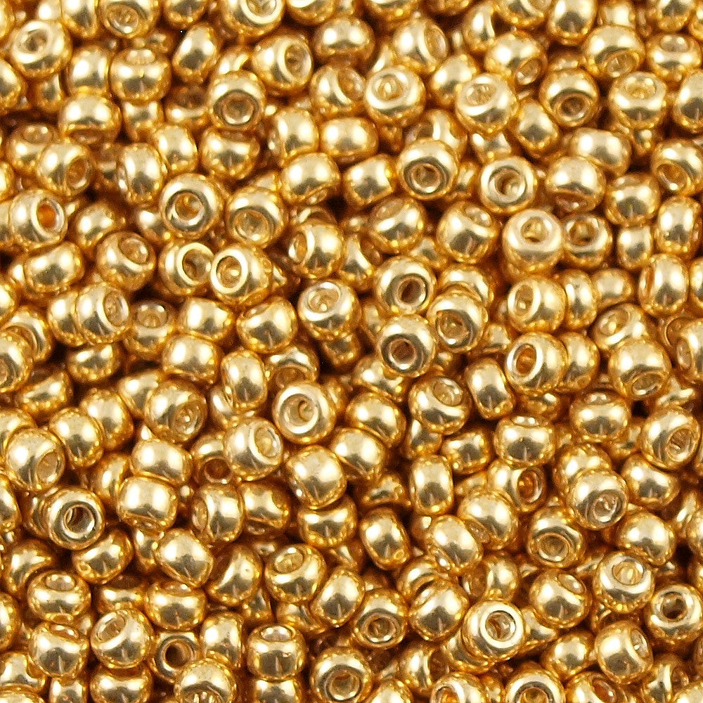 Miyuki Round Seed Bead 8/0 Galvanized Yellow Gold #1052 – Aura