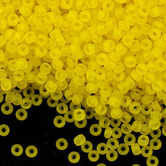 50g Miyuki Round Seed Bead 11/0 Matte Transparent Yellow (136F)