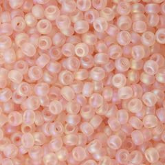 Miyuki Round Seed Bead 11/0 Matte Transparent Pale Pink AB (155FR)