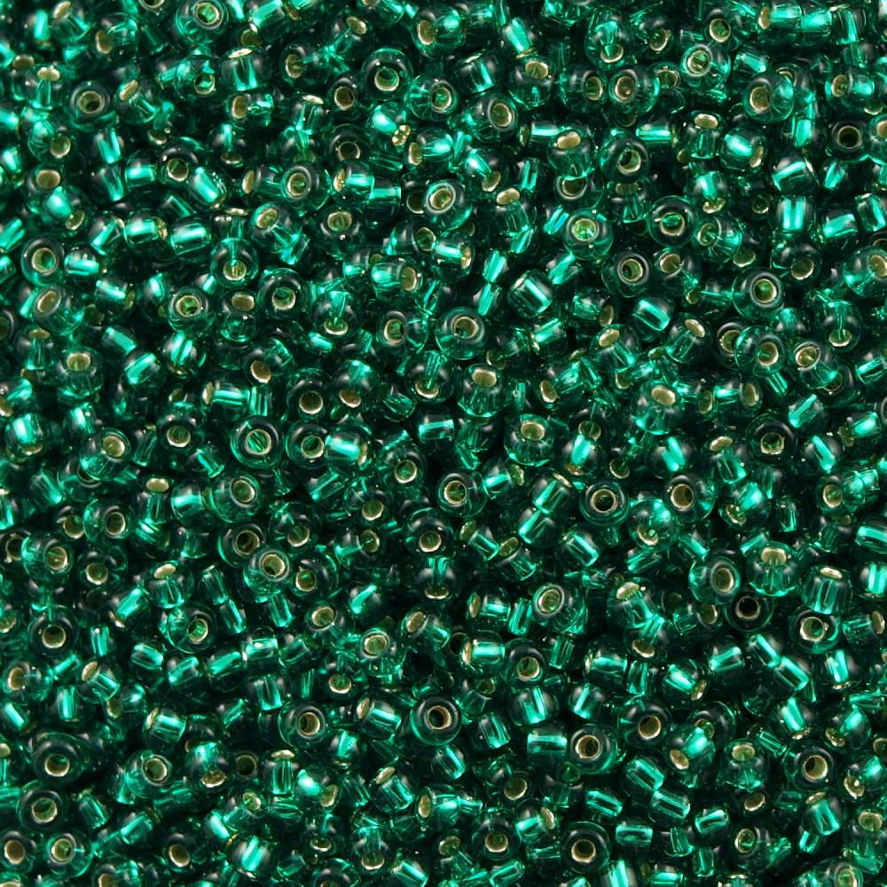 50g Miyuki Round Seed Bead 11/0 Silver Lined Emerald (17)