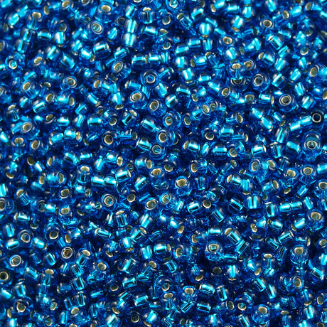 Miyuki Round Seed Bead 15/0 Silver Lined Capri Blue 2-inch Tube (25)