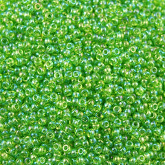 50g Miyuki Round Seed Bead 11/0 Transparent Light Green AB (259)