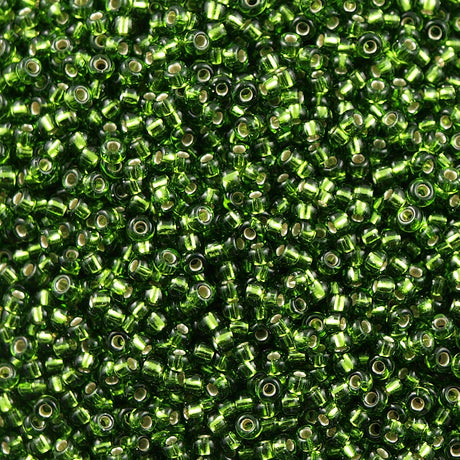 11-26, Miyuki 22g Silver Lined Olive