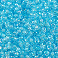 8g Miyuki Round Seed Bead 11/0 Inside Color Lined Sky Blue AB (278)